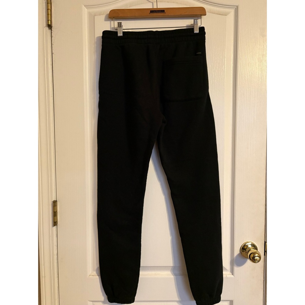 PacSun Mens Black Fleece Jogger‎ Sweatpants Small Drawstring Cuffed Relaxed Fit